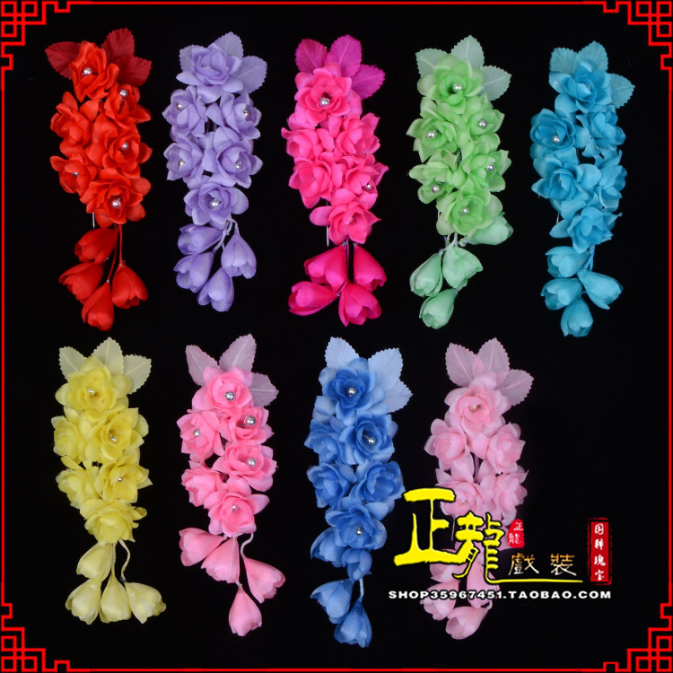 咸阳鬓花头饰小花头花 真丝绢花